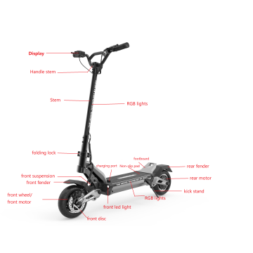 Opvouwbare grote wiel elektrische scooter 2400W